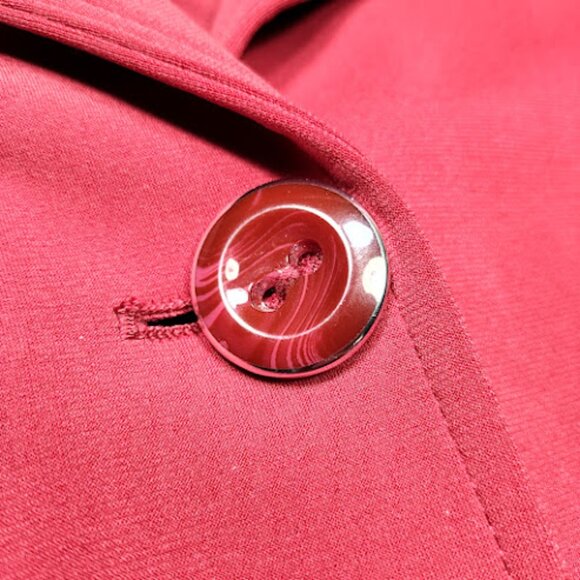 SUSAN GRAVER LK Fusions Button Front 3/4 Bell Petal Sleeve Red Jacket Coat XXS - Picture 10 of 13